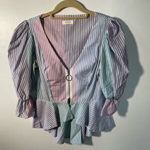 Petersyn Zip Stripe Blouse